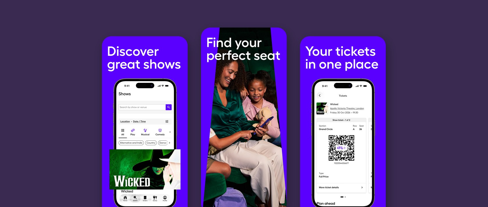 ATG Entertainment app screens