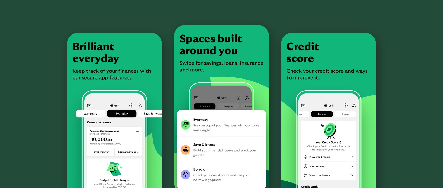 Lloyds Bank app screens